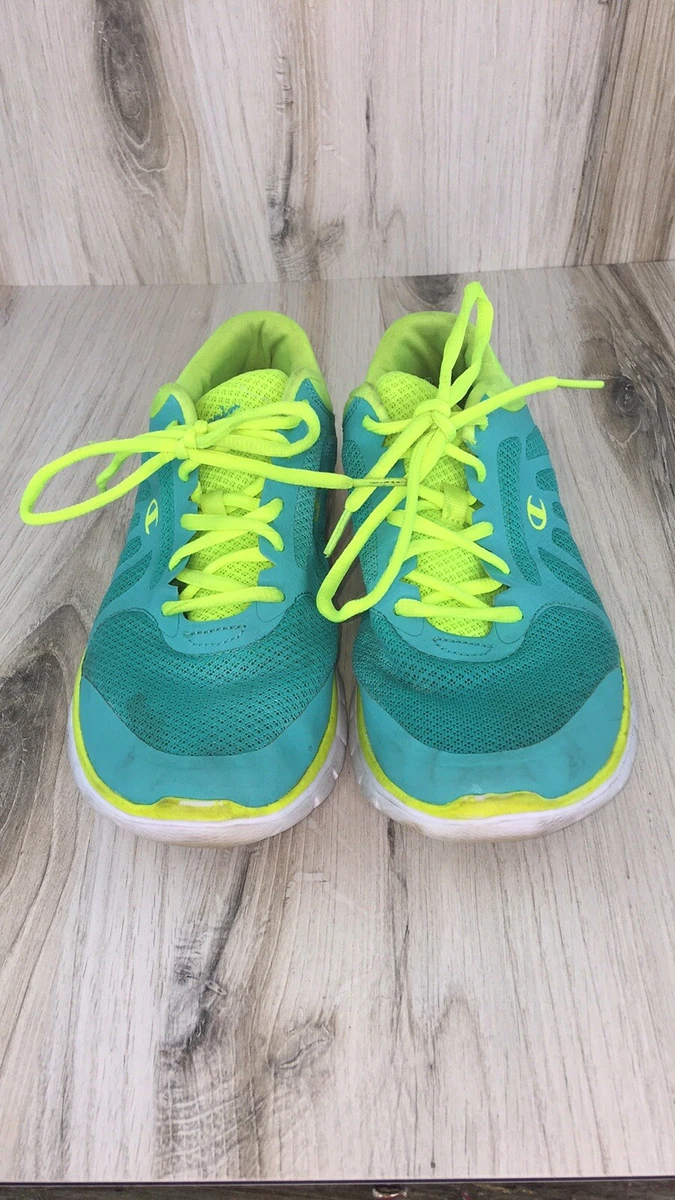 Champion Neon Lime Green and Black Memory Foam Insoles Sneakers