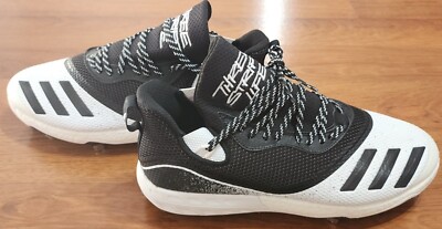 Mens Baseball Cleats Size 14 Black & White Adidas Icon V Boost Metal Spikes New Adidas Icon V Boost Metal Baseball Spikes White/Black  main image 2