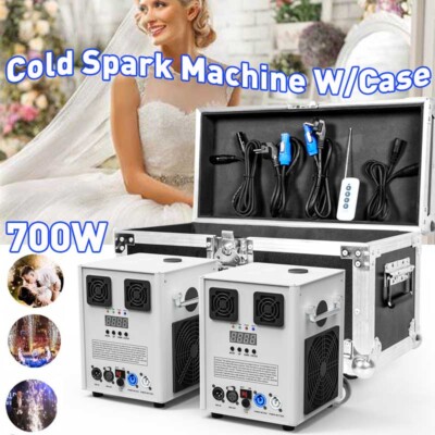 2PCS 700W Cold Spark Machine Wedding DJ Party Stage Effect Firework Machine+Case