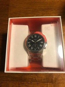 fossil q men's grant stainless steel and leather hybrid smartwatch