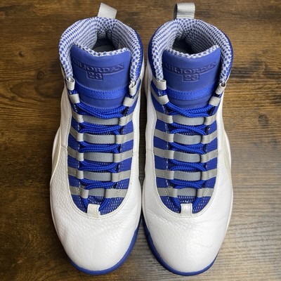 Air Jordan 10 Retro TXT Old Royal Size 9 487214-107 White Blue OG 