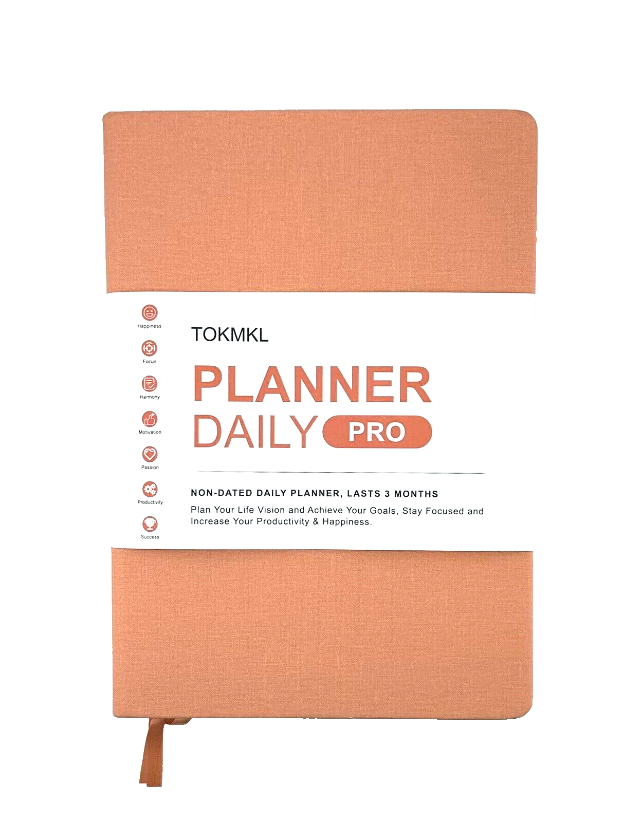 Planner Daily Planner Pro Weekly & Monthly Planner in Pink, Hardcover  7” x 10”-image