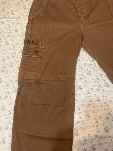 Bob Marley Burnin Brown Reggae Baggy Cargo Pants Size 38 100% Cotton - Picture 3 of 16