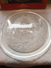 Les Verreries de Saint Gobain Noel Christmas Tree Clear Serving Platter 12.5”