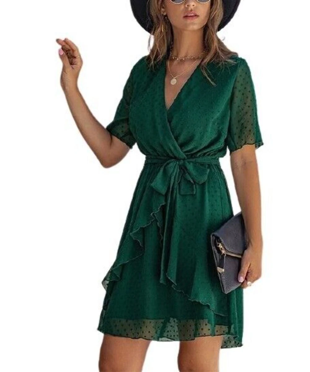 Robe portefeuille à pois mode suprême taille M