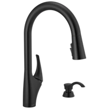 Delta Anderson Pull-Down Kitchen Faucet Matte Black-Certified Refurbished