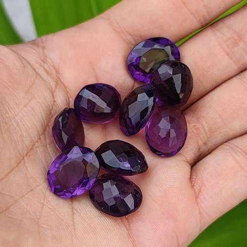 Natural 107 Ct Certified Brazilian Violet Amethyst Oval Cut Gemstone 9Pcs Lot - Picture 4 of 6