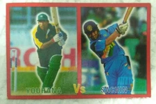 INDIA  MENTOS CLASH OF ASIAN TIGERS CRICKET CARD SACHIN TENDUALKAR V/S YOUHAN*A