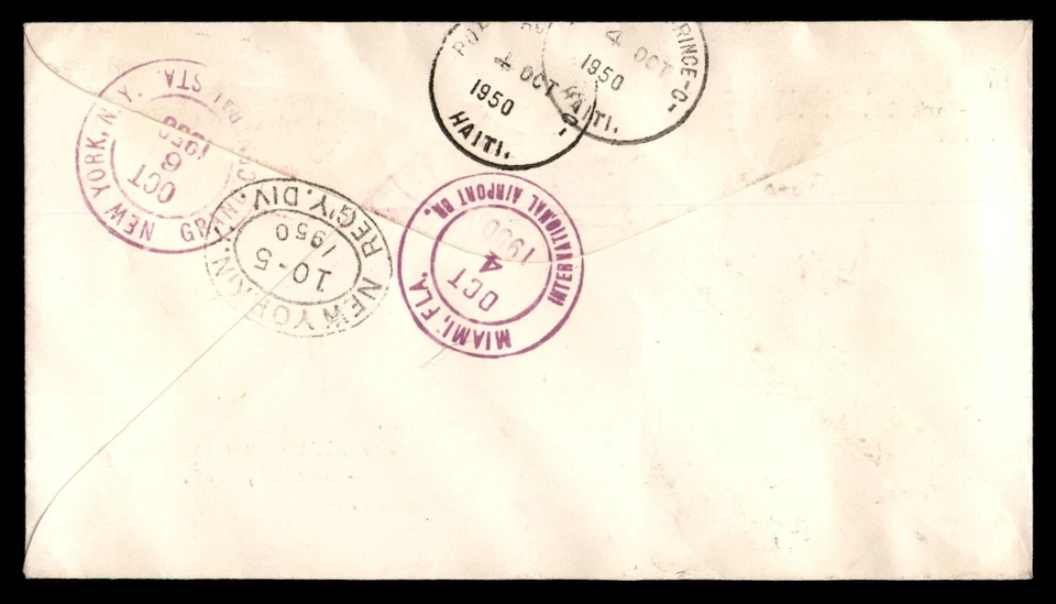 Mayfairstamps Haiti 1950 Port Au Prince to New York NY Cover aau_42129 - Image 2 of 2