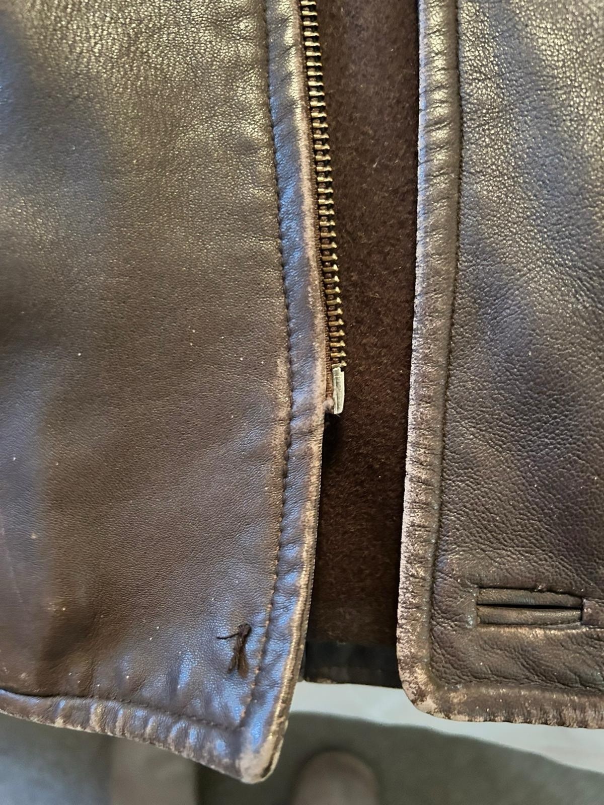 Hugo Boss Men's Leather Jacket Brown Tan Vintage Biker Size XXL (54) image 10