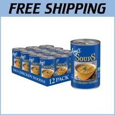 Amy's Kitchen No Chicken Noodle Soup - Vegan & Kosher - 12 Pack Cans of 14.1 oz