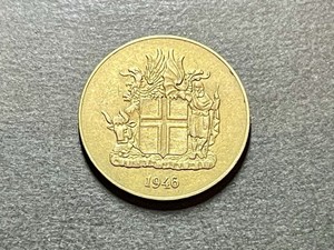 Iceland 🇮🇸 1 krona • 1946 KM#12 22mm Combined Shipping!