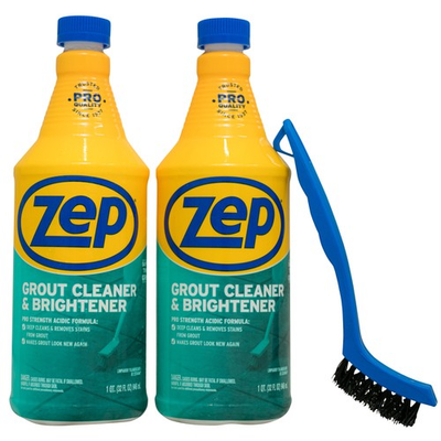 #ad #ad Zep Grout Cleaner and Brightener and Easy to Use Handheld Brush $24.99