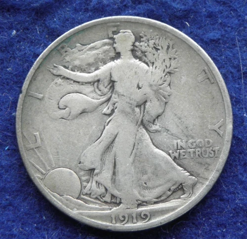 1919 D  KEY DATE  WALKING LIBERTY HALF DOLLAR    VERY GOOD a