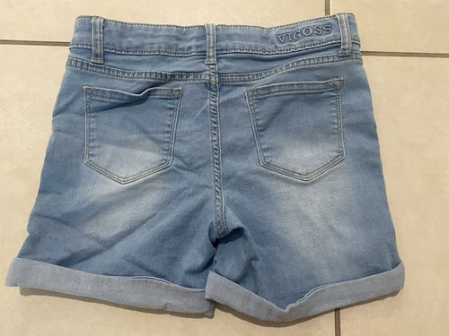 VIGOSS Embroidered Flowers Blue Jean Shorts Girls Size XL 16 - Picture 2 of 4