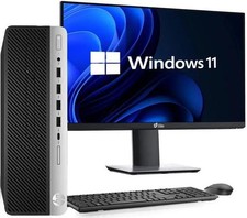 HP Prodesk G3 Desktop i5-6500 6 Generation 8GB RAM 256GB SSD 24 in Monitor