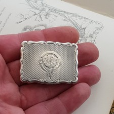 Sterling Silver Turned Pattern Buckle Vinaigrette Antique Victorian B'ham c1868