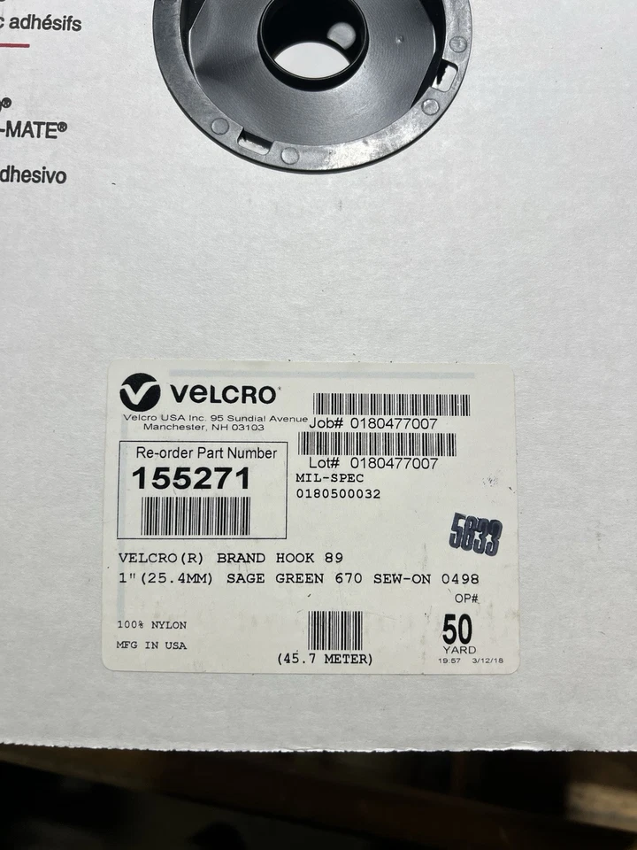 Velcro® Brand 1” Sage Green HOOK & LOOP SEW-ON-TYPE 50 YRDS On EACH ROLL - Image 2 of 4