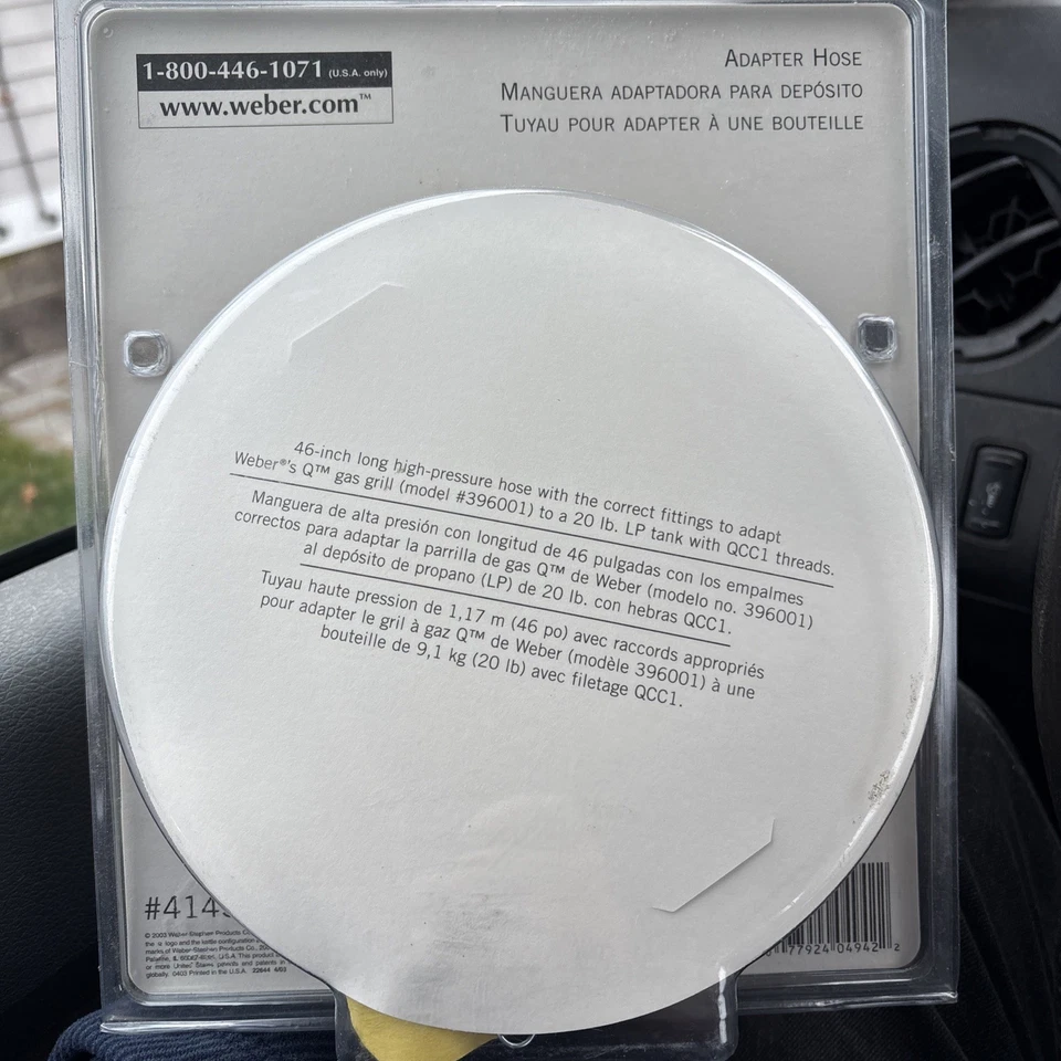 Manguera adaptadora Weber para parrilla de barbacoa Weber serie Q Gas Go nueva Foto 2 de 2