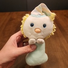 Vintage Clown Eden Toys Baby Rattle Plush Pastel Bow Tie Night Cap