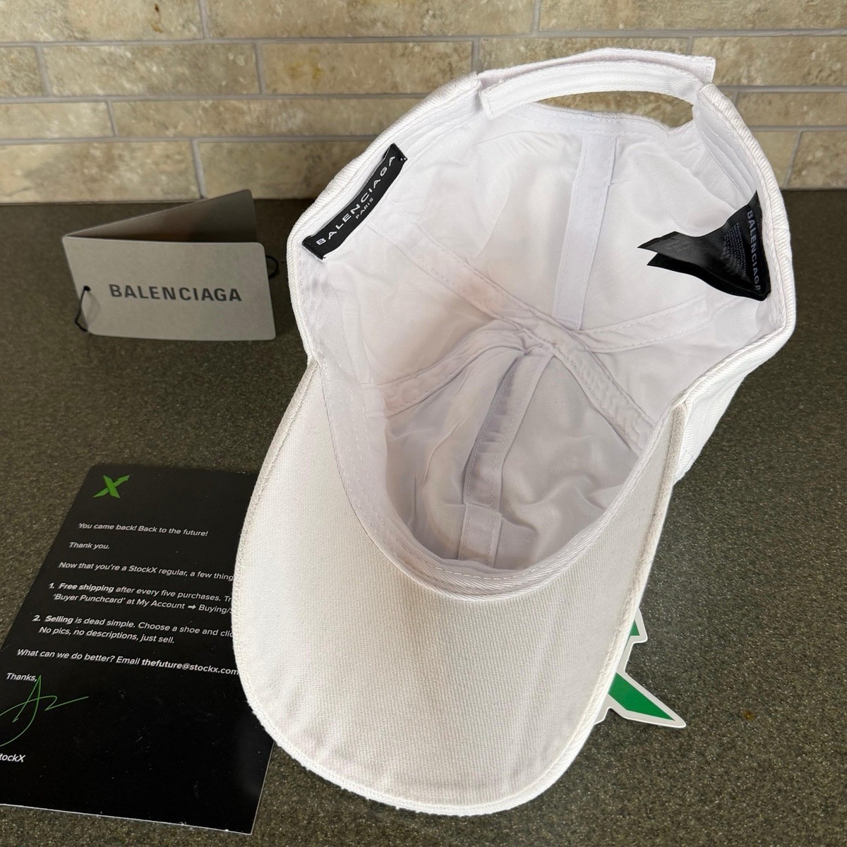 Balenciaga Dirty BB Paris Hat - Size Large - White - Brand New