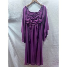 Scarlet Darkness Renaissance Purple Ruched Gothic Midi Dress Bell Sleeve Medium