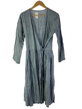 nest Robe Long Sleeve One Piece Linen BLU Solid