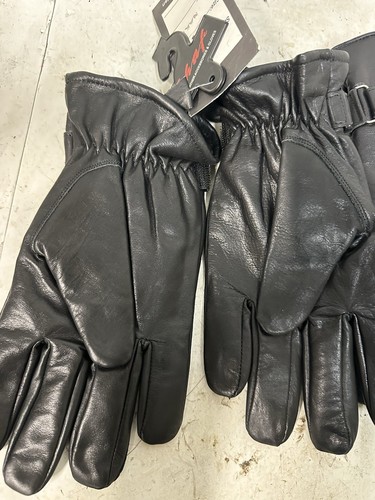SCHWARZE schwere LEDERHANDSCHUHE Handgelenk verstellbarer Riemen Made Pakistan Set 3 #D6 - Bild 4 von 8