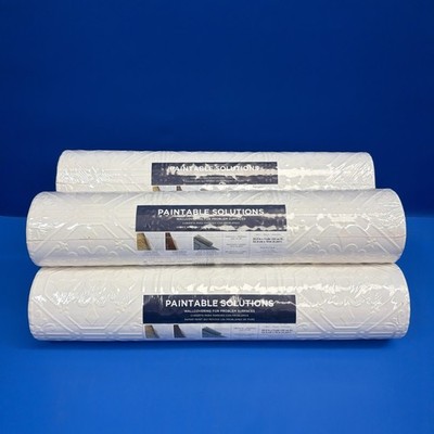 Lot of 5 Brewster 3D Paintable Wallpaper Rolls 55 Sq Ft Pre-Pasted Vinyl. Read