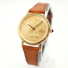 Lorus Disney Mickey Mouse Womens Gold Tone Watch 25mm Dial Y481-1720 New Battery