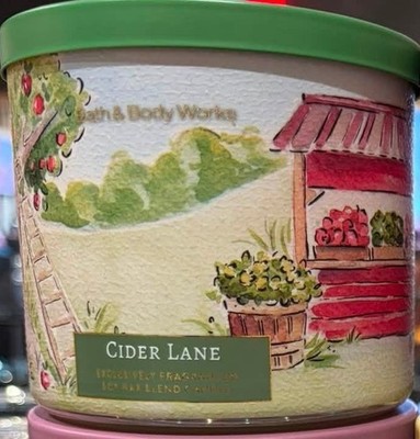      BATH & BODY WORKS 3 WICK 14.5 OZ~''CIDER LANE''~     