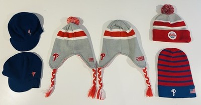 Philadelphia Phillies SGA Cabrini College 6 Winter Hat Lot Knit Pom Pom Tassel