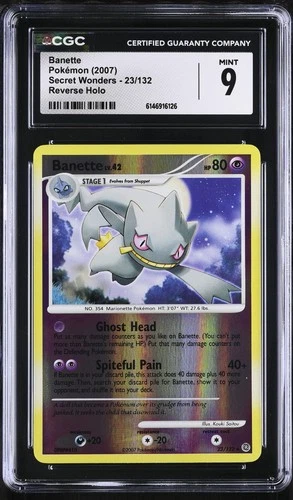 CGC 9 MINT Banette 23/132 Secret Wonders Reverse Holo Pokemon Card