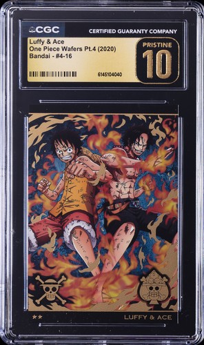 2020 ONE PIECE WAFER BANDAI #4-16 LUFFY & ACE CGC 10 PRISTINE