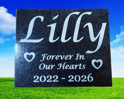 Pet Memorial Burial Stone - Grave Marker Headstone - Granite Garden Plaque A5