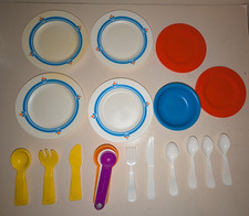 Lot of 17 Mixed Fisher Price Pretend Play Dishes and Utensils