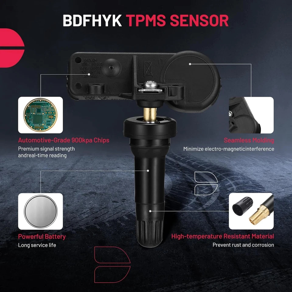 Sensor de presión de neumáticos 4 piezas 2006 2007 2008 2009 2010 Ford Explorer TPMS 6F2Z-1A189A Foto 2 de 4
