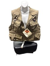 Gilet utilità pesca a mosca Columbia Deschutes vintage medio nuovo con etichette