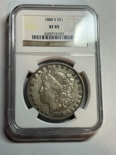 1888-S Morgan Silver Dollar NGC XF45 Tougher San Francisco Mint