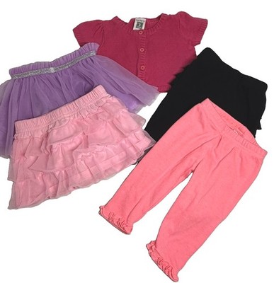 Baby Girl 0-3M Clothes Bundle 5 Pc Carter s Garanimals Tutu Ruffle Pants