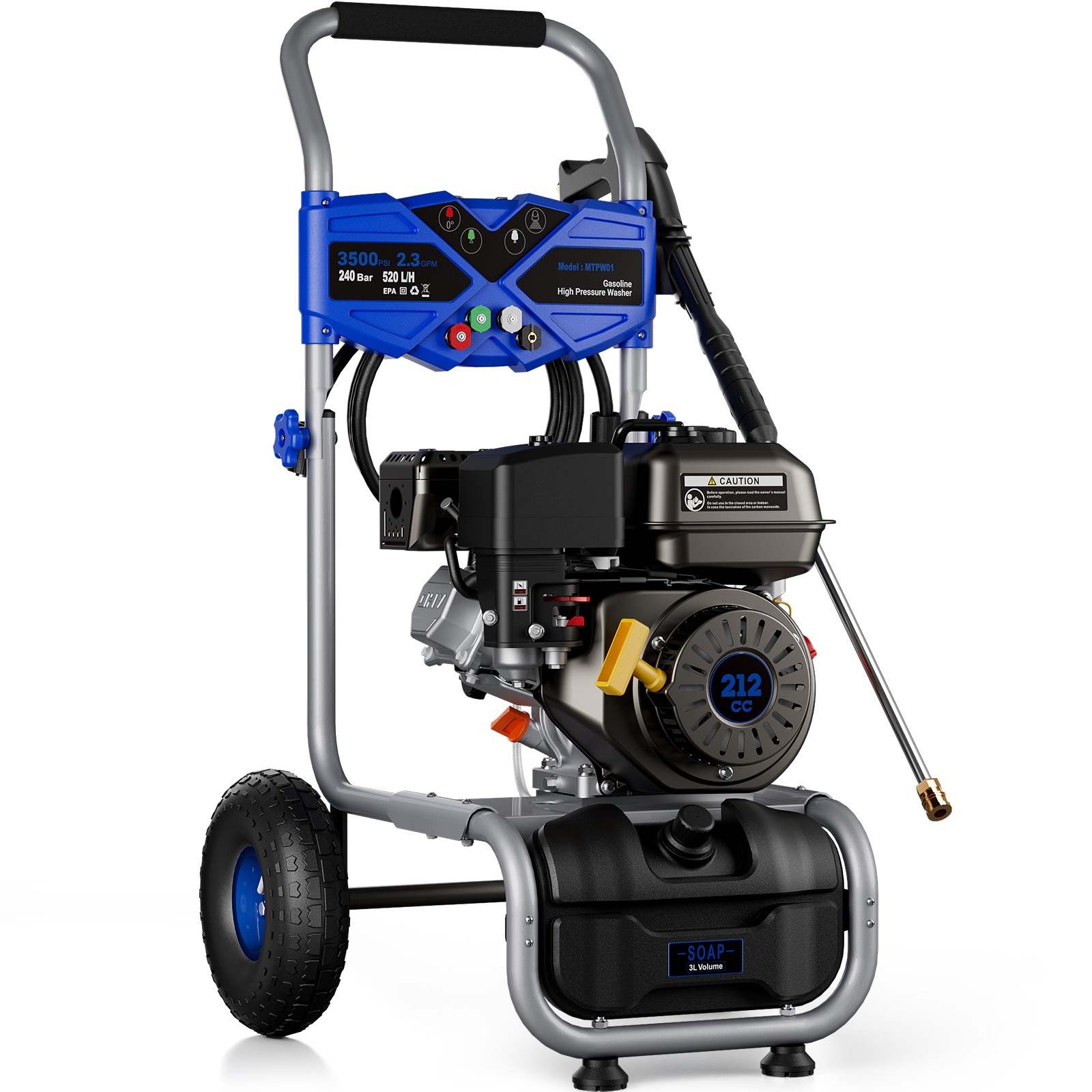 Mutaomay Cold Water Pressure Washer Gas Power Washer 3500PSI