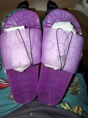 GUCCI X ADIDAS Purple RUBBER LOGO SLIDE PLATFORM SANDAL IE2253 US 6 Women