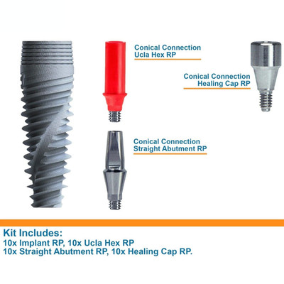 10x Dental Fixture Conical Connection Nobel Active Similar Prosthetic Ucla Cap