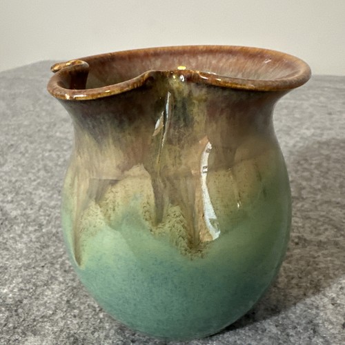 Studio Art Pottery  PotVase Sgnd High Gloss Green Brown MCM Rustic Farmhouse - Picture 2 of 8