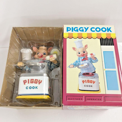 Tomy Piggy Cook Figure Tin Toy Remake Electric Vintage | eBay