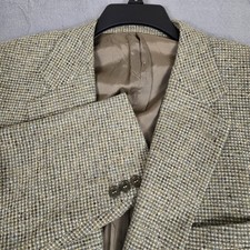 Ermenegildo Zegna Soft Sport Coat Mens 44L Tweed 100 Cashmere Blazer Beige