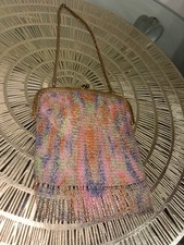 RARE AUTHENTIC 1920 Exquisite Art Deco Fine Mesh Purse Germany with silk inlay