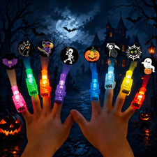 8PCS Halloween LED Finger Lights for Kids LED Projection Party Favors