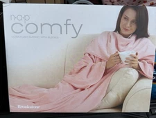 Brookstone NAP Comfy Ultra Plush Oversized Blanket w/ Sleeves ONE SIZE FITS ALL