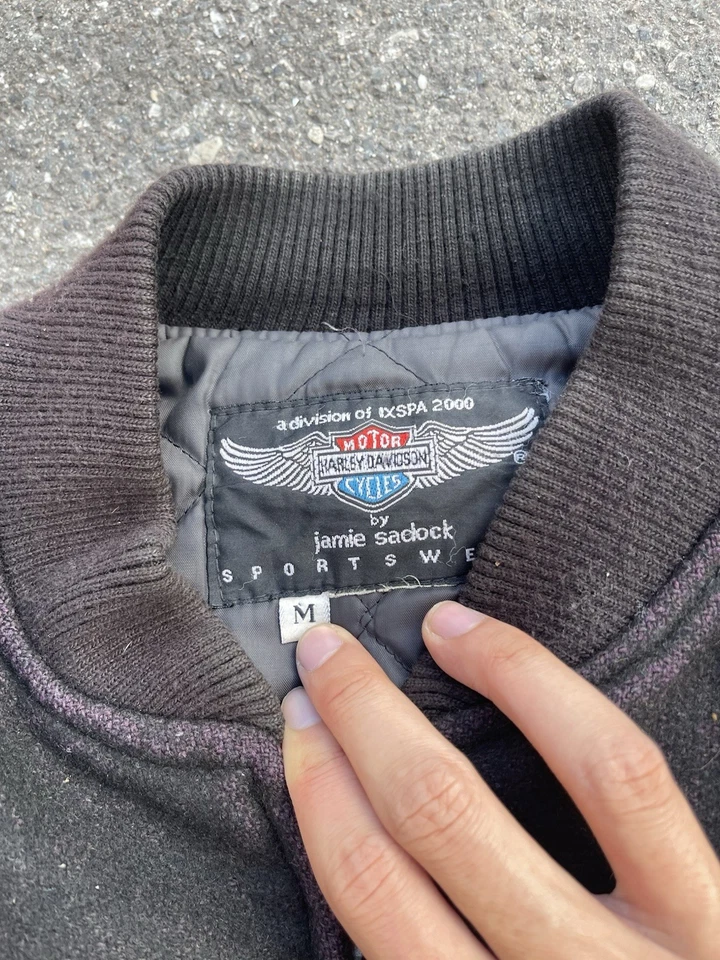 Chaqueta de bombardero universitaria de cuero Harley-Davidson Scovill vintage años 70 con cremallera “staff” Foto 4 de 4